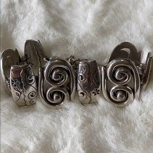BRIGHTON Silver Plated "PABLO'S PASSION Picasso Scrolled Link Bracelet 7/8"